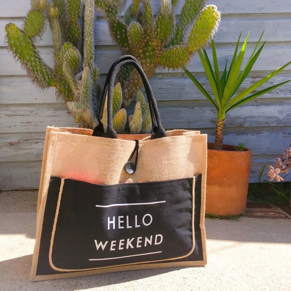 ✨Hello Weekend Large Tote Bag✨ - Picture 4 of 5